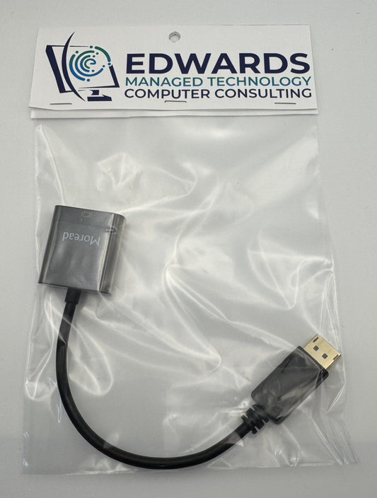 USB adapter cable in clear packaging with Edwards Computer Consulting label on a white background