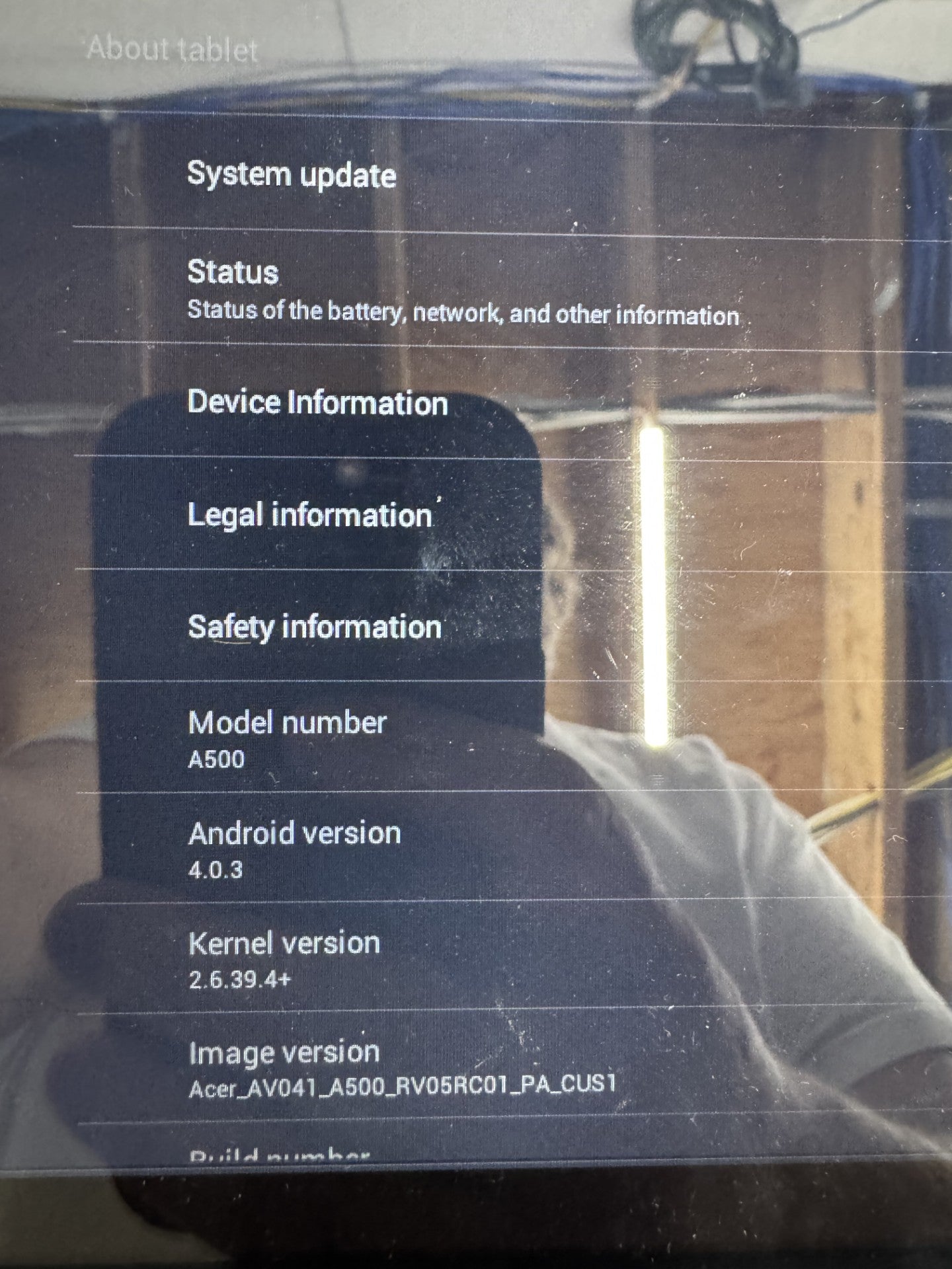 *** USED *** Acer A500 Android Tablet with charger