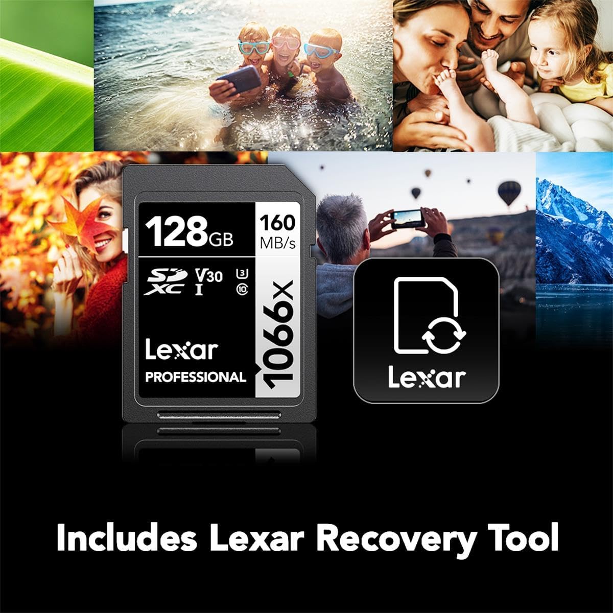Lexar 128GB Professional 1066x SDXC Memory Card, UHS-I, C10, U3, V30, Full-HD & 4K Video, Up To 160MB/s Read, for DSLR and Mirrorless Cameras (LSD1066128G-BNNNU)