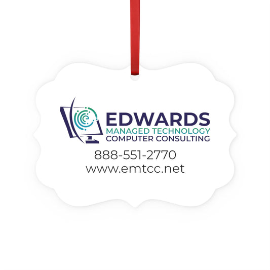 Edwards Managed Technology Metal Plaque Ornament