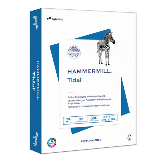 1 REAM (500 Sheets) Hammermill Tidal® Copy Paper, 20lb, 92 Bright