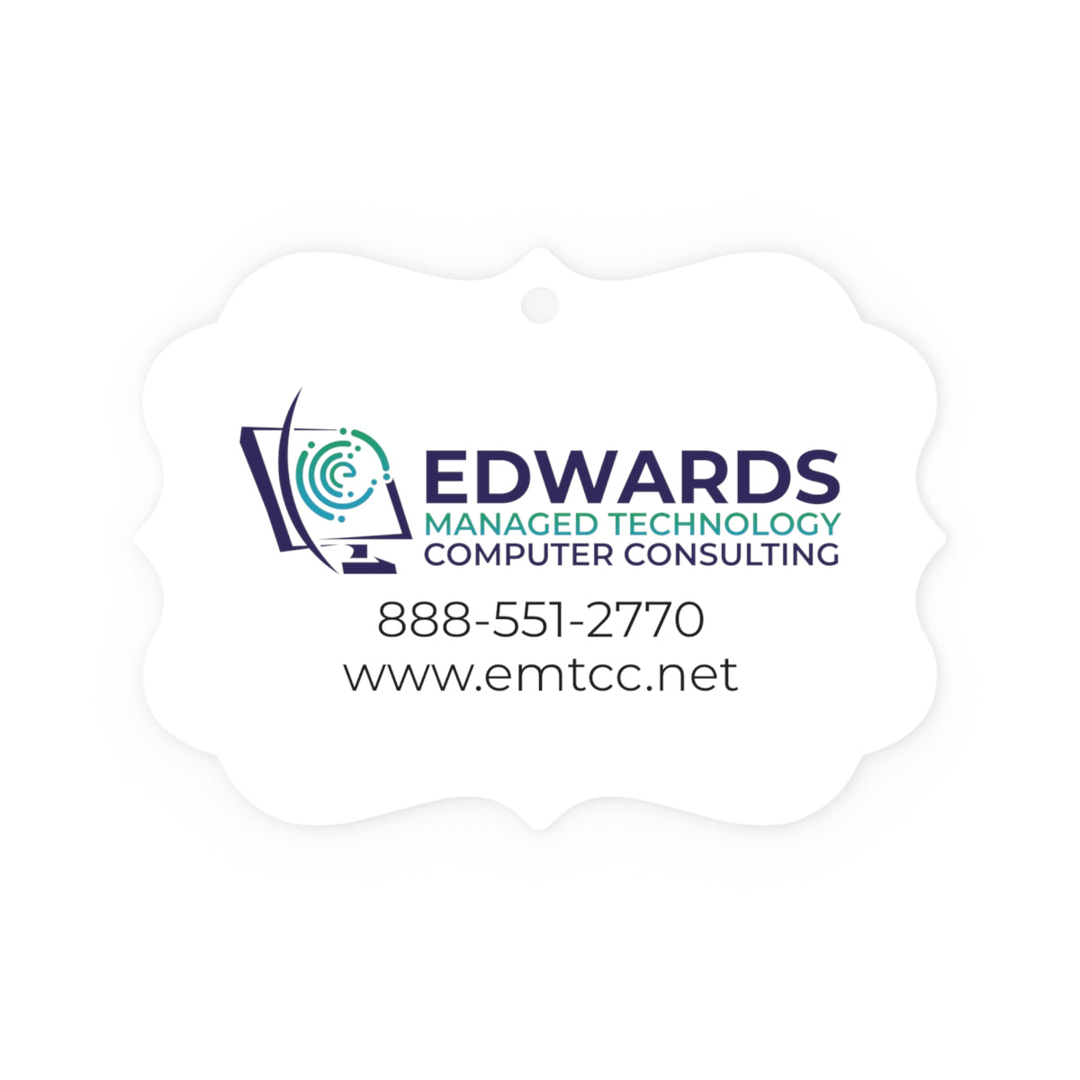Edwards Managed Technology Metal Plaque Ornament