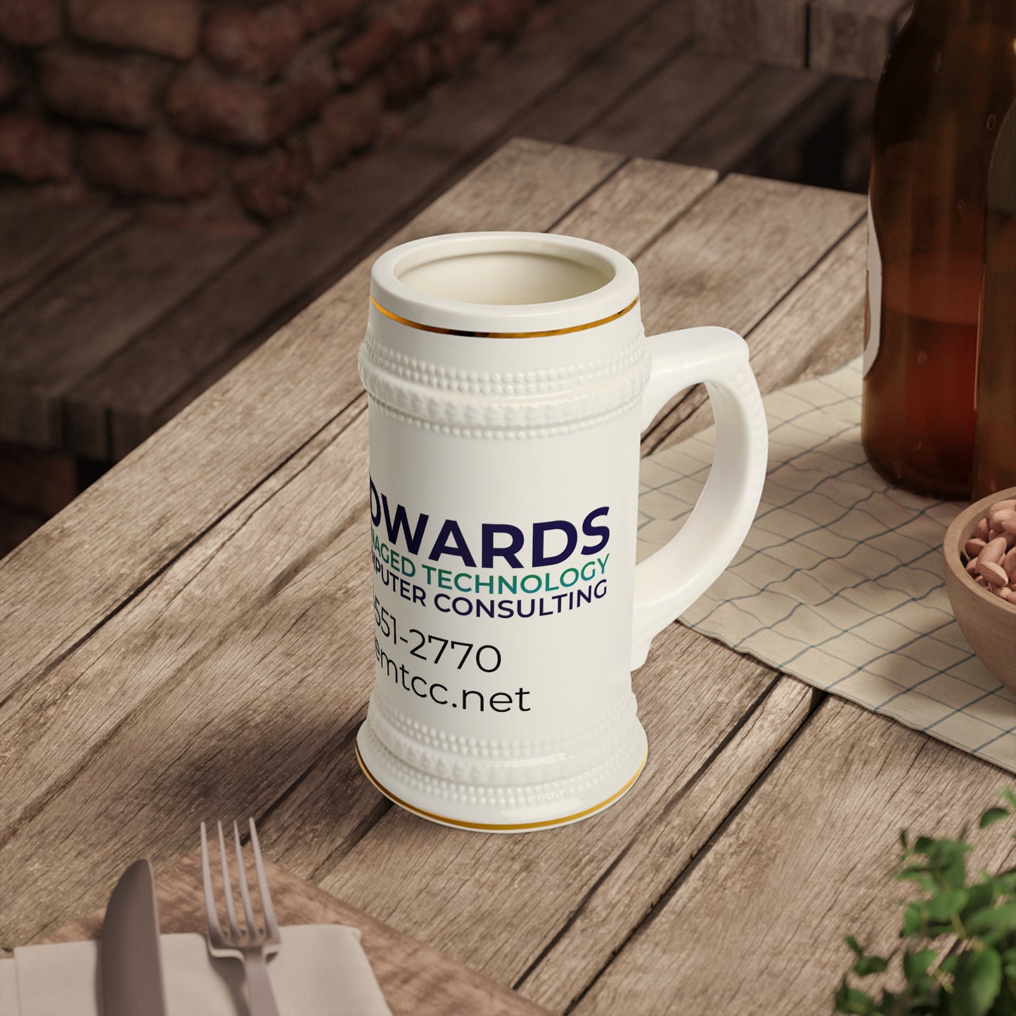 Edwards Managed Technology Computer Consulting Beer Stein Mug