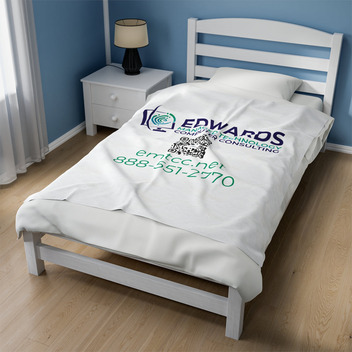 Edwards Managed Technology Velveteen Plush Blanket