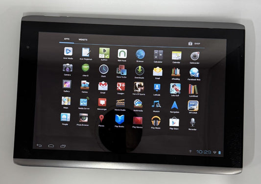 Digital tablet with app icons on a white background