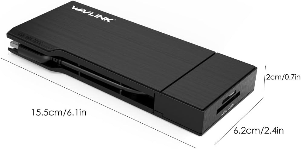 *** USED *** WAVLINK USB 3.0 Docking Station Dual Display HDMI | VGA with Gigabit Ethernet, USB 3.0 Port, Removable Card Reader, HDMI up to 2560x1440 and VGA 1920x1200 Support Windows and MacOS