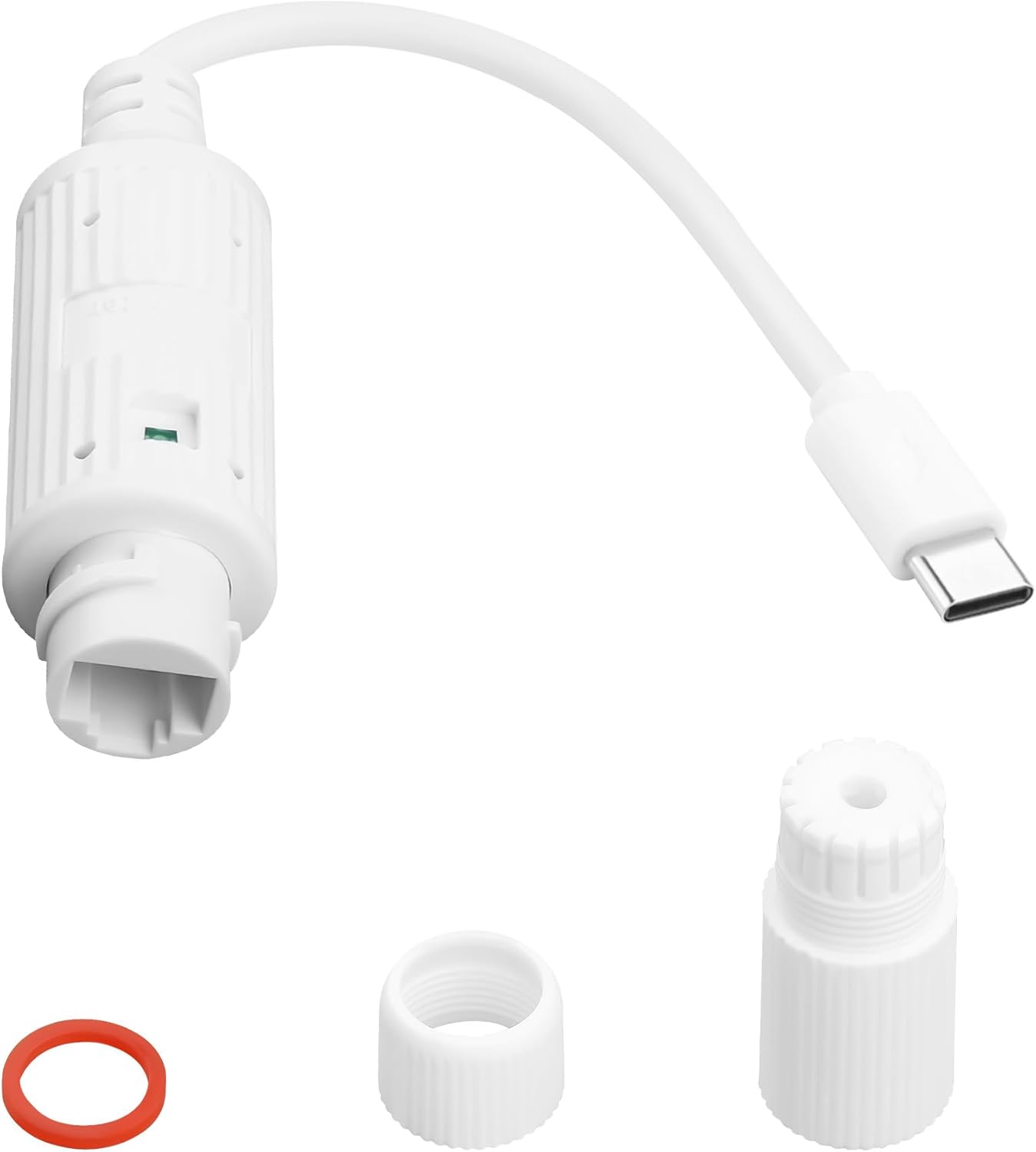 POE to USB C Power Converter, Ethernet to Type C 5V 2.4A 12W Charging Adapter,IP65 Waterproof for Security Cameras,Tablets IEEE802.3Af/At(No Data is transmitted, only Power is transmitted)