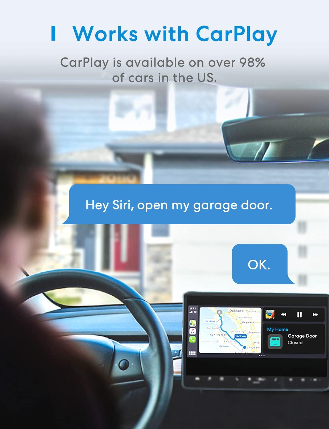 OPEN BOX - meross Smart Garage Door Opener Remote, Compatible with Apple HomeKit, Amazon Alexa, Google Assistant and SmartThings, No Hub Needed