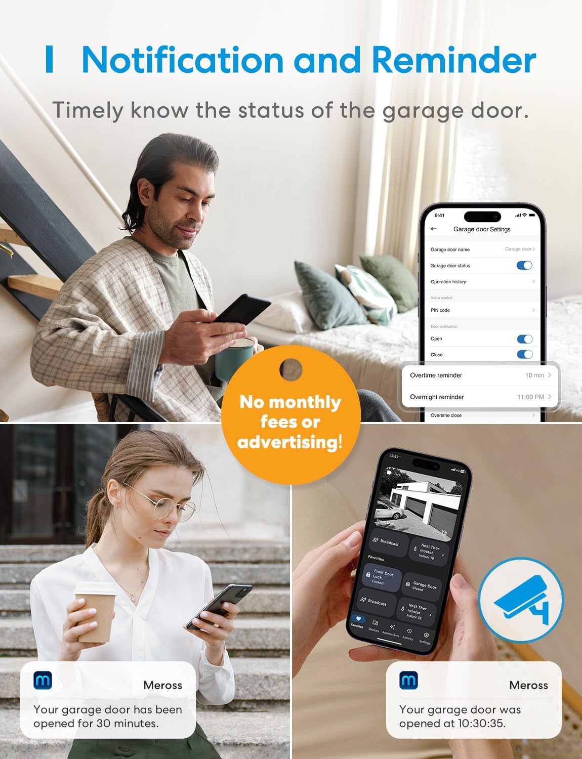 OPEN BOX - meross Smart Garage Door Opener Remote, Compatible with Apple HomeKit, Amazon Alexa, Google Assistant and SmartThings, No Hub Needed