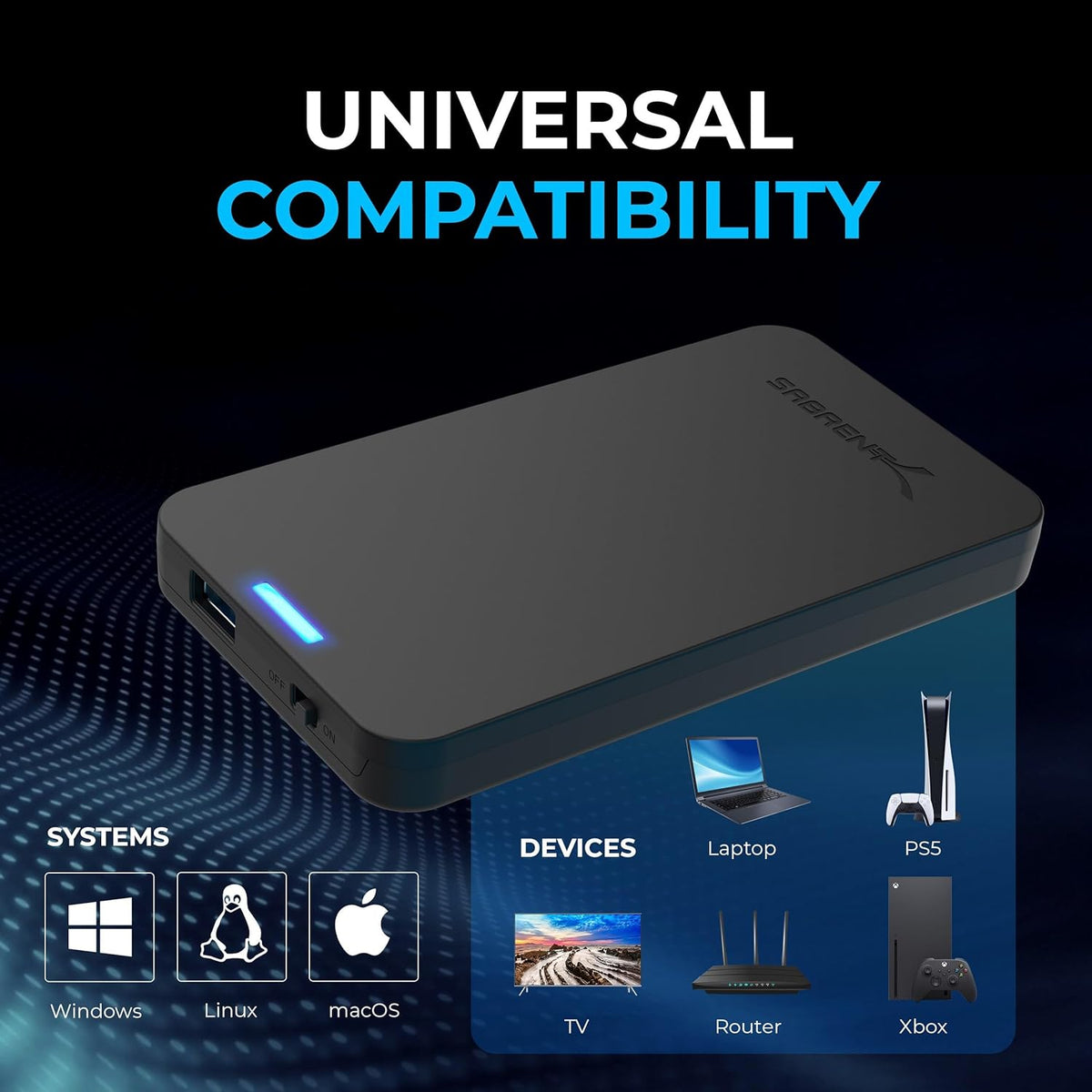 SABRENT 2.5 Inch SATA to USB 3.0 Tool Free External Hard Drive Enclosure [Optimized for SSD, Support UASP SATA III] Black (EC-UASP)