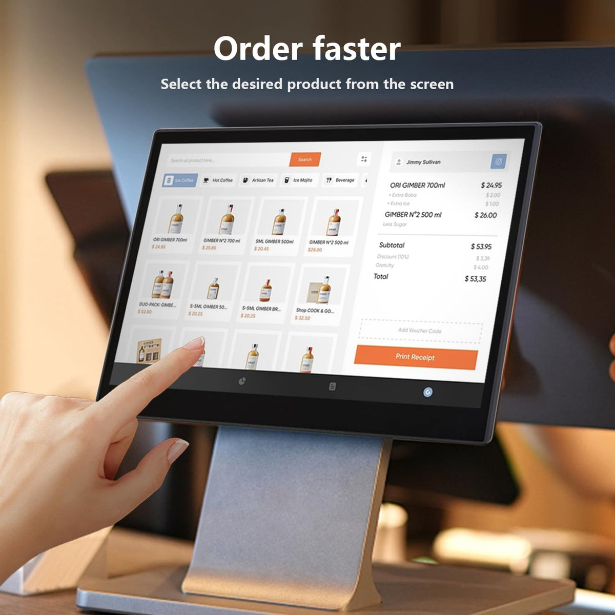 Lenovo 15.6" FHD Touchscreen LCD Monitor – InTOUCH Series, 1920x1080, 10-Point Multi-Touch, USB-C & HDMI, True Flat Design, VESA Mount, Perfect for POS, Retail, Office, Restaurant, Gym, and Kiosks