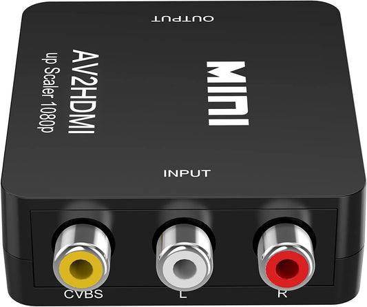 ABLEWE RCA to HDMI,AV to HDMI Converter, 1080P Mini RCA Composite CVBS Video Audio Converter Adapter Supporting PAL/NTSC for TV/PC/ PS3/ STB/Xbox VHS/VCR/Blue-Ray DVD Players