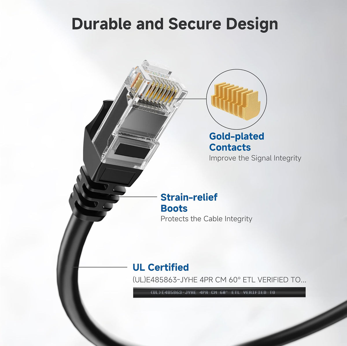 Cable Matters 1Gbps 8-Pack Snagless Cat 5e Ethernet Cable, 1ft, Multicolor