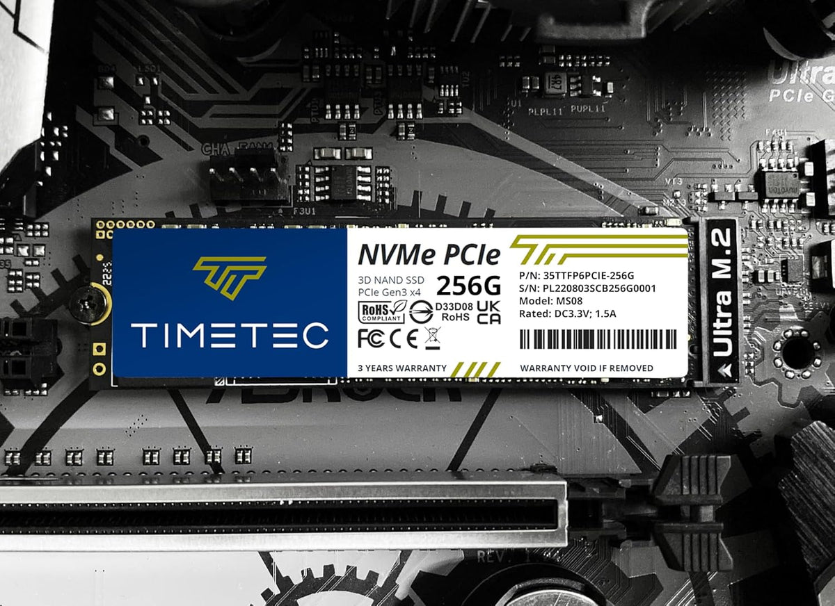 Timetec 256GB SSD NVMe PCIe Gen3x4 8Gb/s M.2 2280 3D NAND High Performance SLC Cache Read/Write Speed Up to 2,000/1,600 MB/s Internal Solid State Drive for PC Laptop and Desktop
