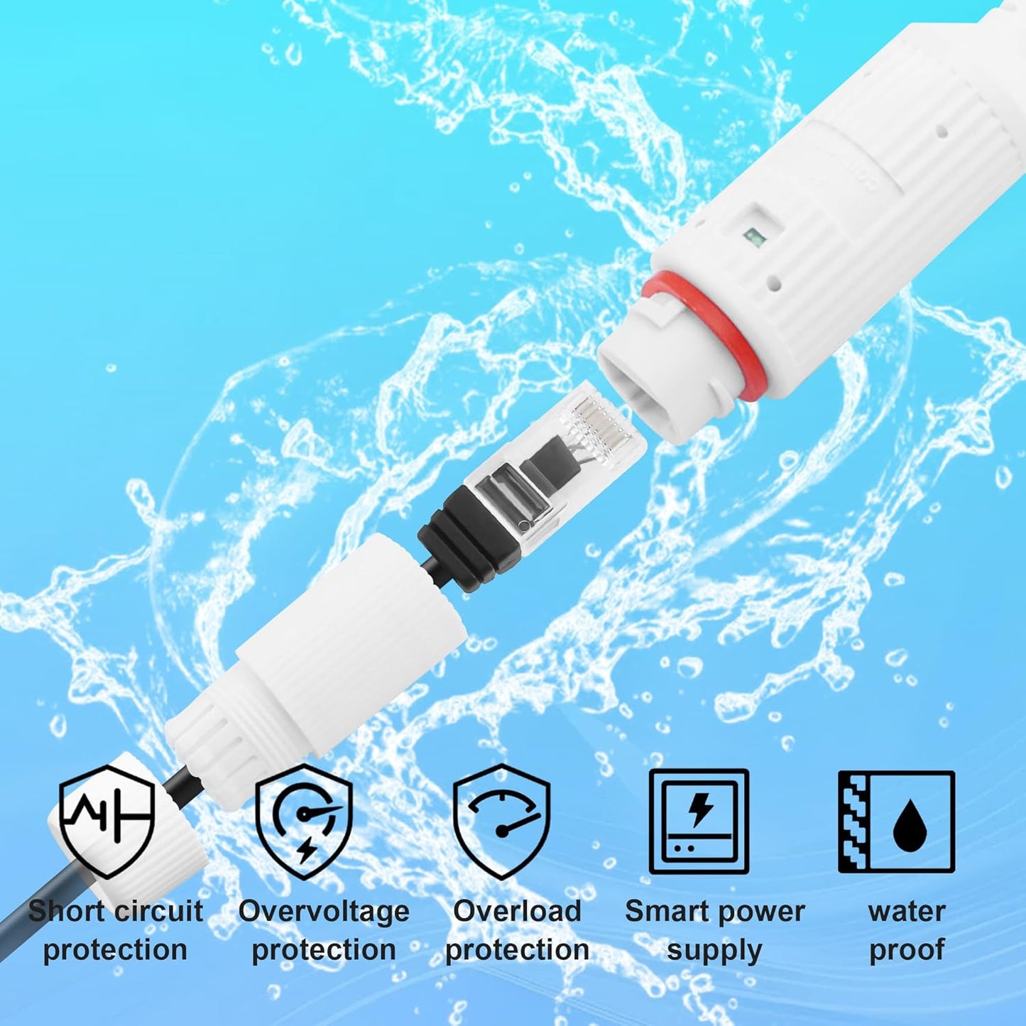 POE to USB C Power Converter, Ethernet to Type C 5V 2.4A 12W Charging Adapter,IP65 Waterproof for Security Cameras,Tablets IEEE802.3Af/At(No Data is transmitted, only Power is transmitted)