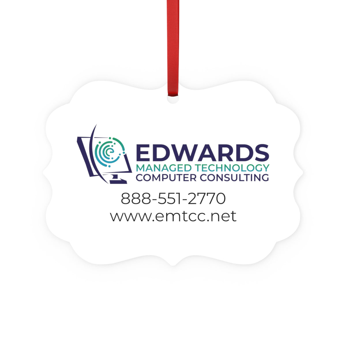 Edwards Managed Technology Metal Plaque Ornament
