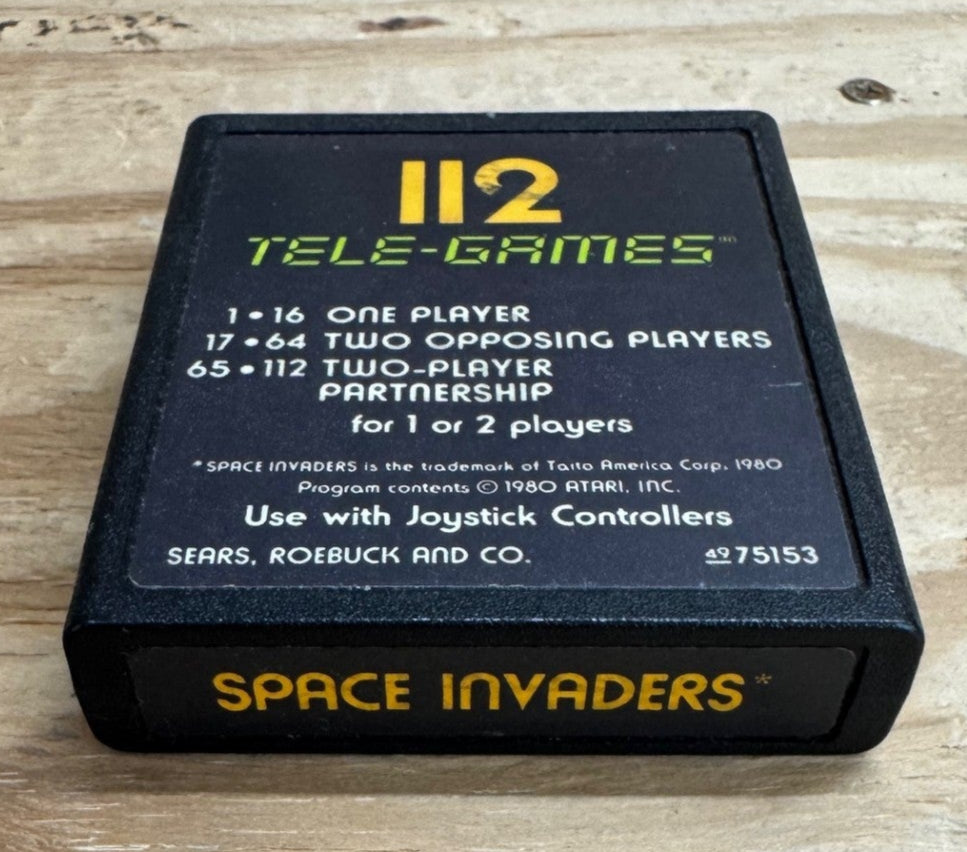 *** USED *** Sears Tele-Games 112 Space Invaders For Atari 2600 Retro Gaming Cartridge