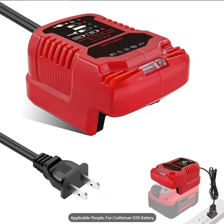 TEMU Replacement Craftsman 20V Battery Charger, Compact Charger Replacement for Craftsman Charger 2OV (Only Charge for 20V)
